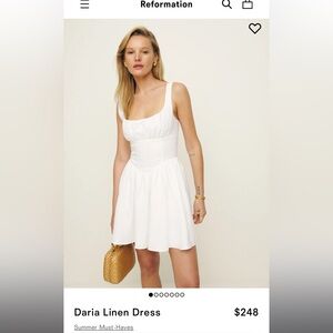 Reformation Daria Linen Dress in White Size 2
